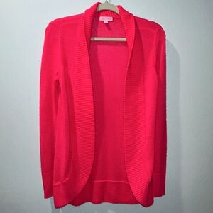 Lilly Pulitzer Open Front Hot Pink Cardigan Sweater